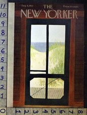 1953 BEACH SEASHORE CABIN RESORT SAND EDNA FICKE ART NEW YORKER COVER FC351
