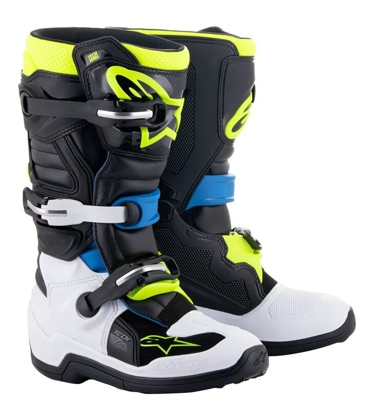 Alpinestars Tech 7 S Youth Kids Motocross Enduro MX Boot Black Blue Yellow 1795 — 第 2/3 张图片
