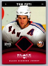 Tom Poti 2006-07 UD Black Diamond Jersey Patch Ruby Card /100 - Islanders #J-TP