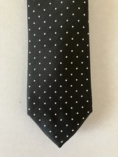 Goodfellow Co. Men's Necktie Tie Polyester Black White Polka Dots 58"