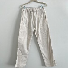 Bassike Pants Women 1 S Cream Pull On Tapered Chino Casual Classic Minimalist