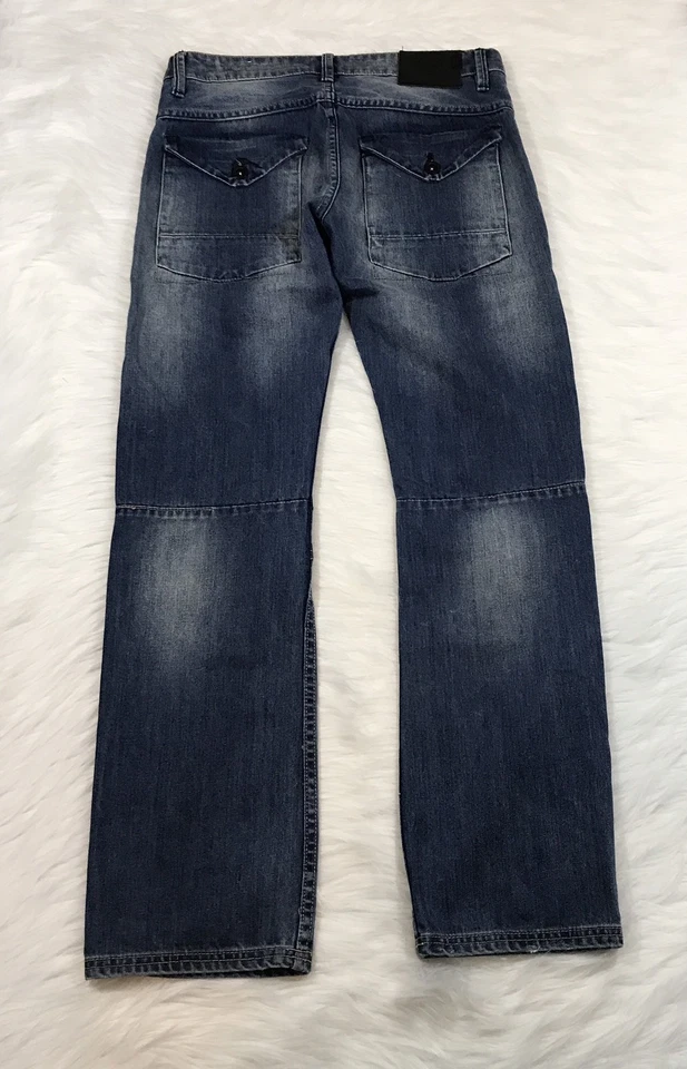 Jeans antiguos Rivet para hombre de pierna recta Azul talla 30 X 32 Foto 2 de 4