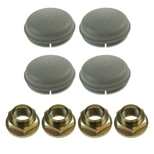 4 x Ifor Williams Hub Cap Grey Plastic & M30 Nuts 76mm Trailers Post 1997