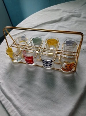 Lot de 8 verres à liqueur publicitaires anciensMarques représentées ... - Photo 1/4
