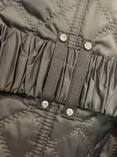 XS Dawn Levy Graphite Gray Quilted Winter Coat with Belt - Picture 9 of 10