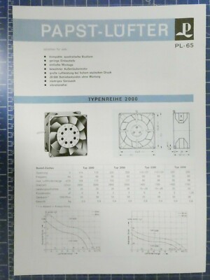 Pope Motors KG Pope Fan PL-65 Leaflet H2974