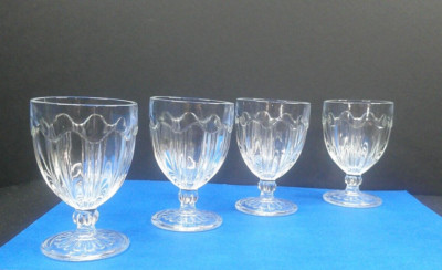 Colonial, Hocking Glass, Knife & Fork, 4 Footed Glasses Clear, USA, 1934, ExCd