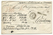 Wert-Brief TROPPAU-FAHRPOST "laut Angabe" 1871 nach Reichenau