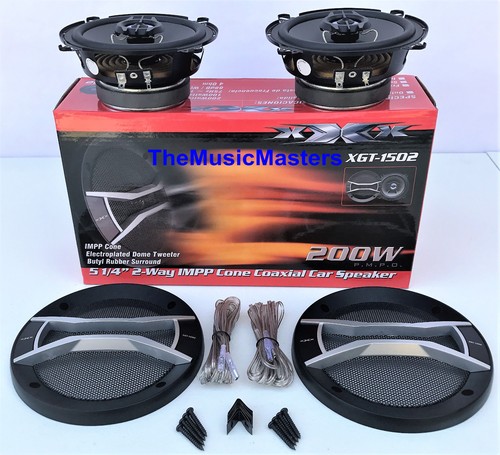 Pair 5 1/4" Quality Coaxial 2-Way Car Audio Stereo Radio Replacement Speakers - Picture 2 of 8