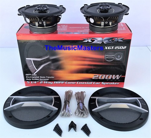 Pair 5 1/4" Quality Coaxial 2-Way Car Audio Stereo Radio Replacement Speakers - Picture 1 of 8