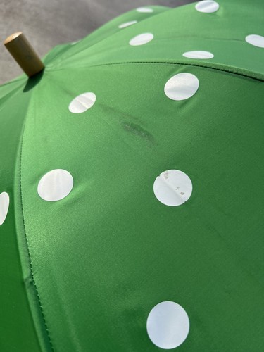 Janie And Jack Spring Green Umbrella Used Rare Working Condition Polka Dot Girls - Picture 5 of 11