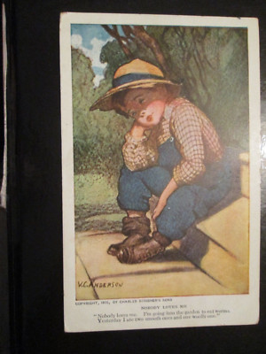 V C Anderson Postkarte ''Niemand liebt mich'' Charles Scribners Söhne verschickt