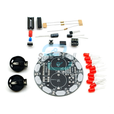 NE555 DIY Kit Electronic Production 10 LED Lucky Rotary Suite Components New