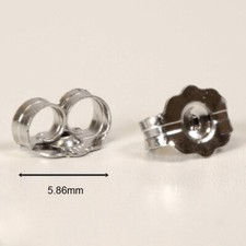 18k Replacement Earring Backs Push Diamond Stud Solid Gold Pair Single Y, W, R