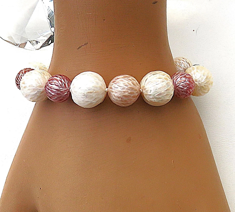 Ming Perlen rund Unikat Armband Dragon Skin Gravur Magnet Schließe 925 rh 5583 - Bild 3 von 4