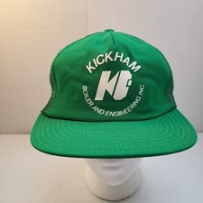 Vintage Kickham Boiler And Engineering Inc Trucker Snapback Hat Made In USA