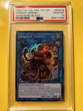 YuGiOh SPRIGHT SPRIND #DABL-EN048🔥PSA 10 GEM MINT🔥1st EDITION-2022 SECRET RARE