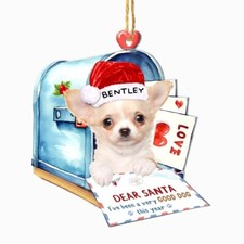 Custom Chihuahua Ornament Christmas Chihuahua In Stocking Ornament Christmas