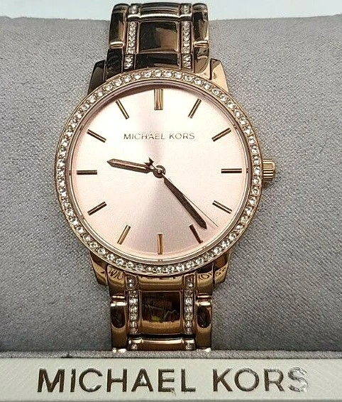 Michael Kors Mk3538 Rose Gold Womens Stainless Steel Watch eBay