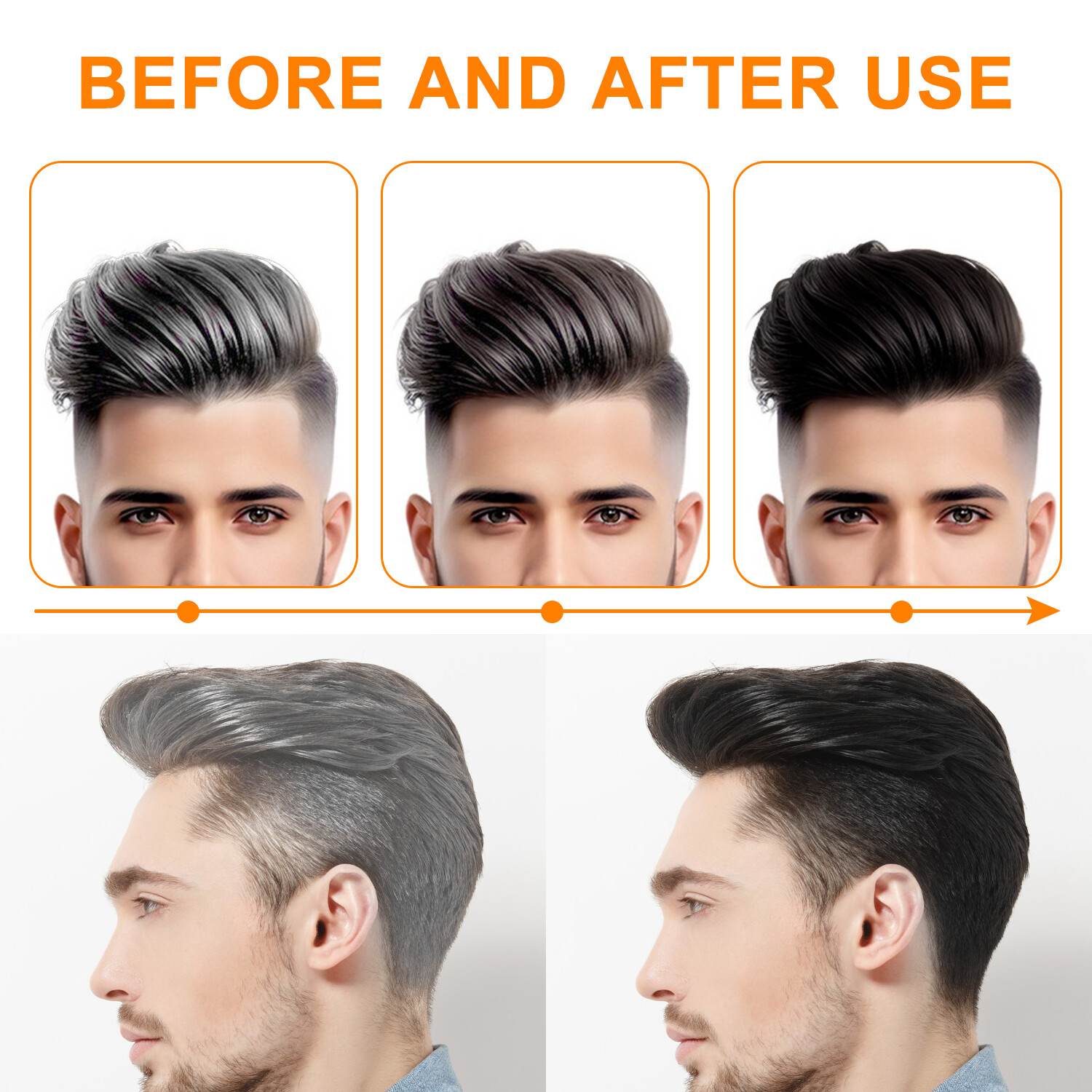 Men's Grey Coverage Bar Shampoo Hair Darkening Black Soap for Grey Hair