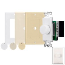 100W In Wall Rotary Speaker Audio Volume Controller Home Theater w/ 3 Color Kit