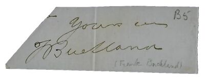 RARE  19th Century British Naturalist  Francis Trevelyan Buckland Cut Signature