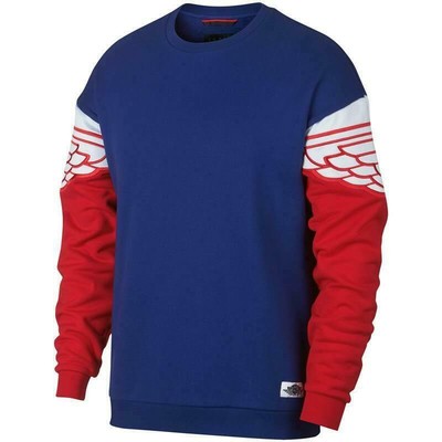 Nike Mens Air Jordan Royal/Red Wings Classic Crew Neck Sweatshirt AO0426-455 L | eBay