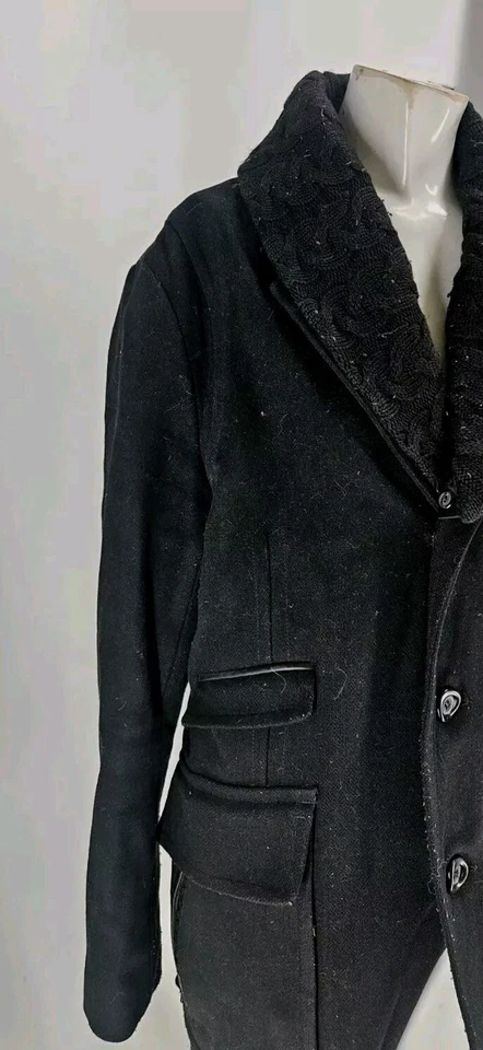 Abrigo para hombre Mackage 42 negro lana cachemir chal cuello botón neil Foto 4 de 4