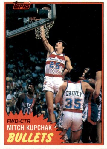1981-82 Topps Basketball Mitch Kupchak (C) Washington Bullets #E97 - Afbeelding 1 van 2