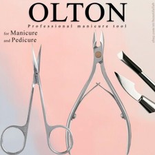 Herramienta de manicura profesional OLTON cutícula/clavo - pinzas/cortadoras empujador - chatarra