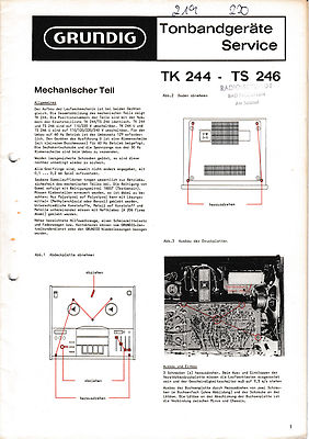Service Manual-Anleitung für Grundig TK 244,TS 246