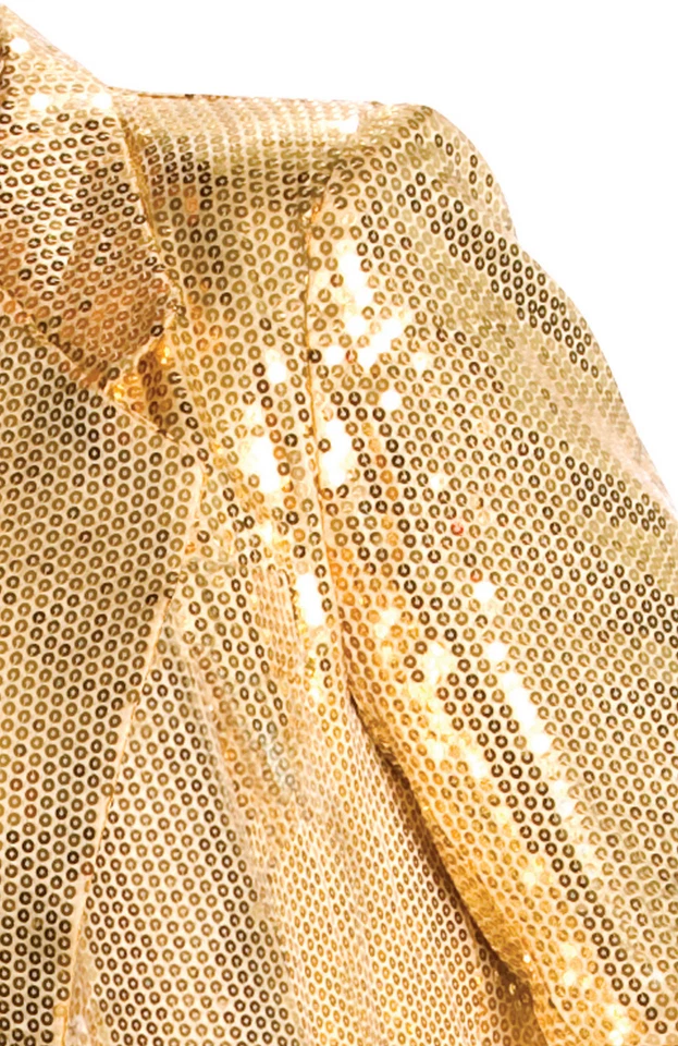Gold Sequin Mens Jacket Mens 70s 80s Formal Prom Costume - image 3 of 4