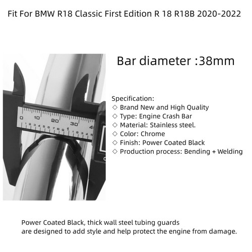 Highway Engine Guard Crash Bar Protector Chrome For BMW R18 R18B Classic 20-23 - Picture 8 of 11
