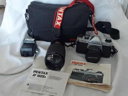 Pentax K1000 35mm SLR Film 50mm f/2 lens XTRAS TESTED NEAR MINT NEW SEALS 7218