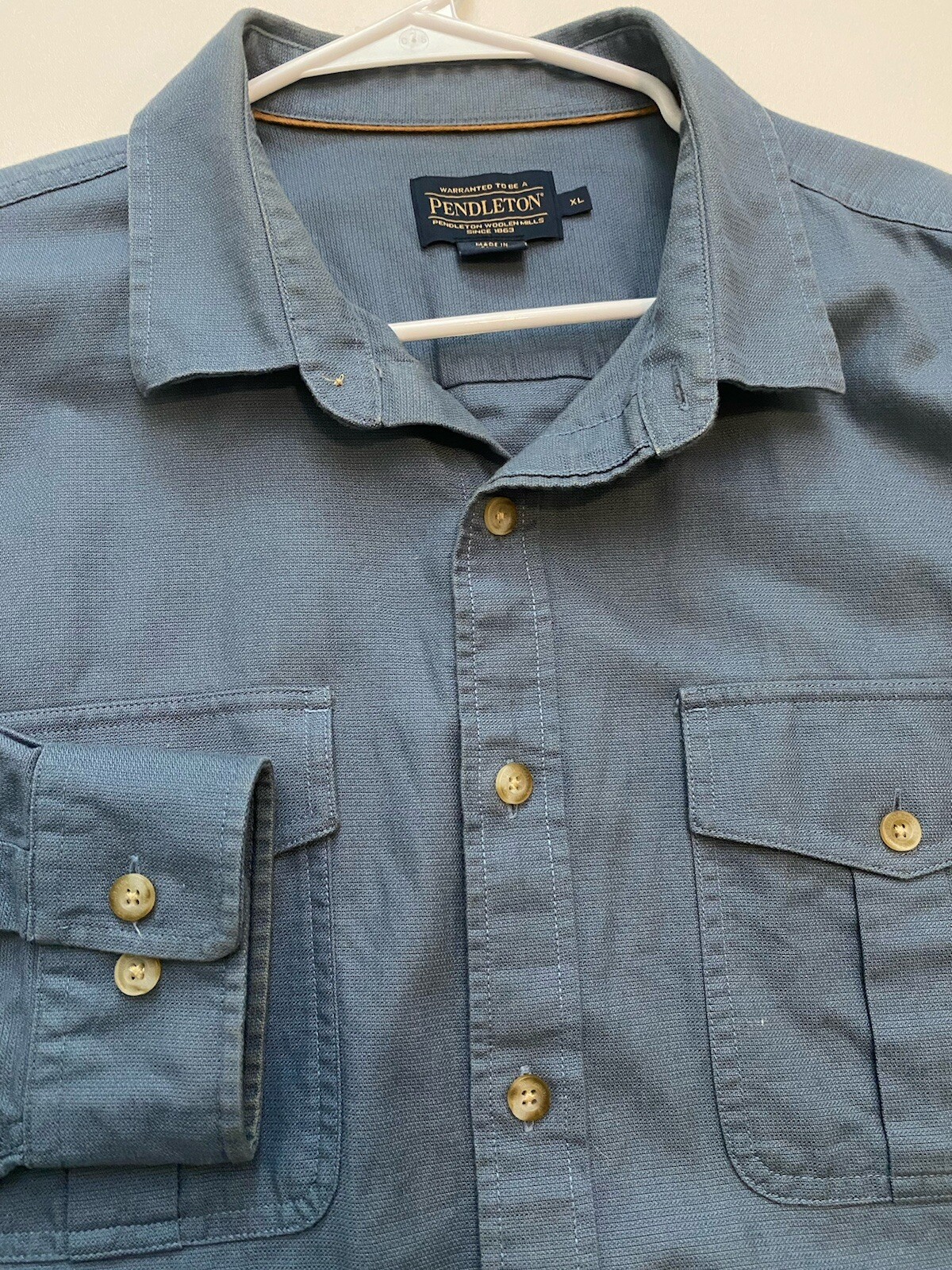 Pendleton Casual Button Down Shirt Blue Long Slee… - image 10