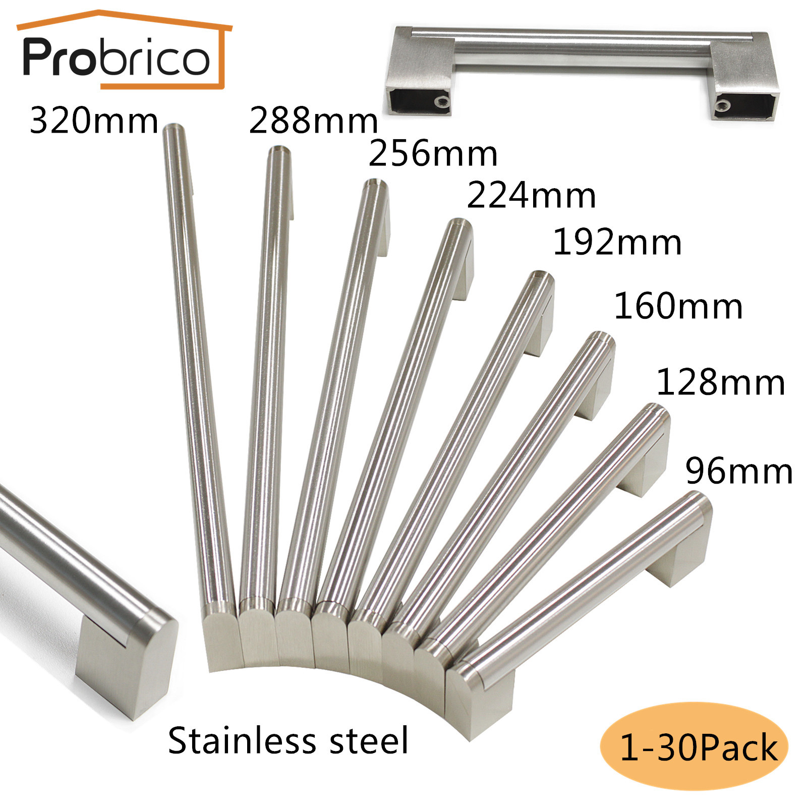 Probrico Kitchen Bathroom Door Handles Drawer Pulls Stainless
