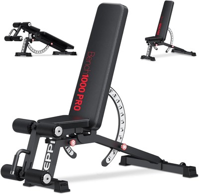 Heavy Duty Weight Bench, 1200LB Capacity, Adjustable, Sit-Up Bench, Home Gym