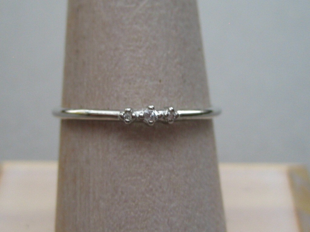 STERLING SILVER STACKABLE BAND RING with CUBIC ZI… - image 1