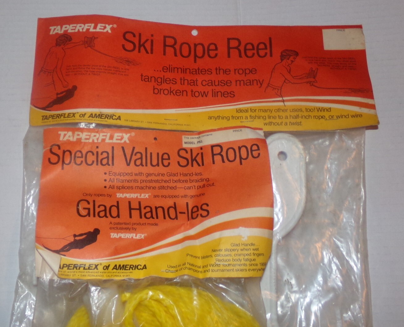 70's TAPERFLEX WATER SKI ROPE AND REEL NEW OLD STOCK 2 eBay
