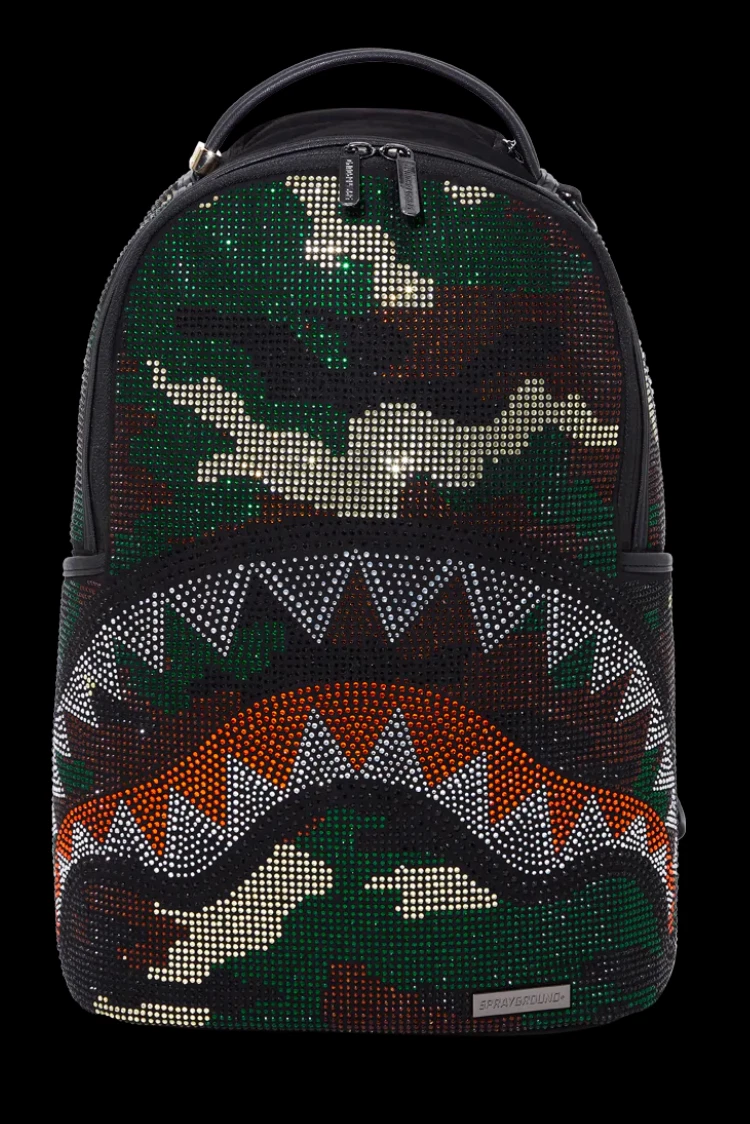 camouflage check print backpack, Sprayground