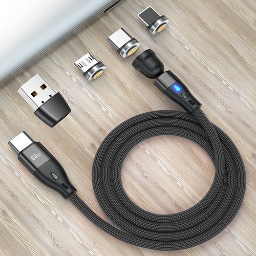 Magnetic USB C to Type C iOS Micro PD 60W Fast Charging Data Cable Right Angle - 第 30/42 張圖片