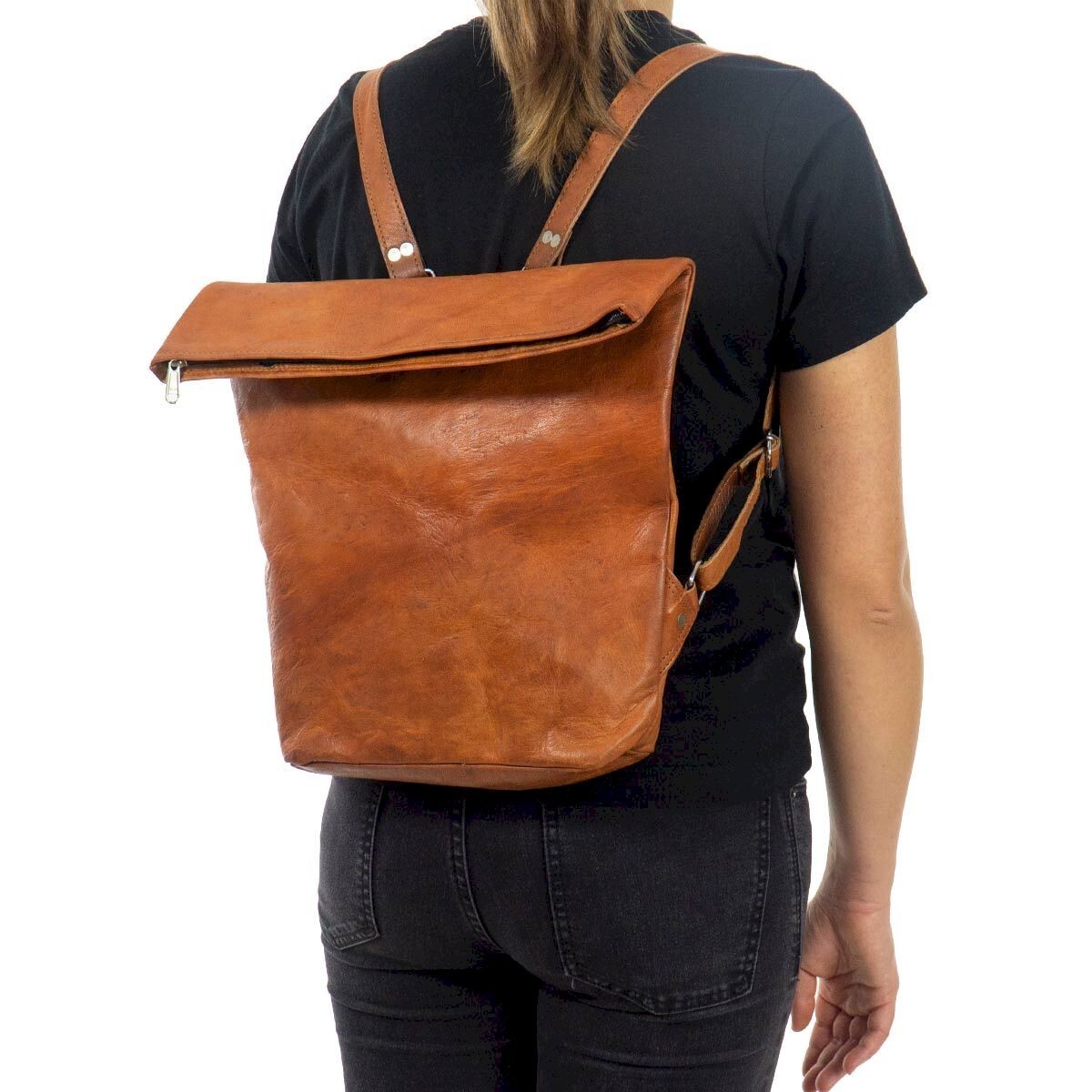 Vintage Leather Backpack Shoulder Bag Rucksack School 