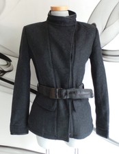 Matchless Lady Real Leather & Wool Biker Jacket Coat Size 12