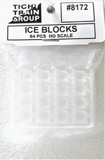 HO Scale Tichy Train Group 8172 Clear Ice Blocks pkg (64)