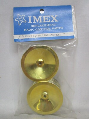 Vintage IMEX Kyosho 2.0'' Gold Front Wheel Rims 4WD NOS NIP 8571