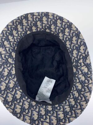 Christian Dior Hat Oblique Bucket with Roller M Silk Navy