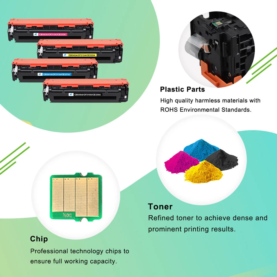 LOT Toner fits for HP LaserJet CP1215 CP1510 CP1514n CP1515n M251n M276nw CP1525 - Image 4 of 4