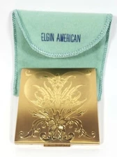 Vintage Elgin American Heart & Flower Design Compact