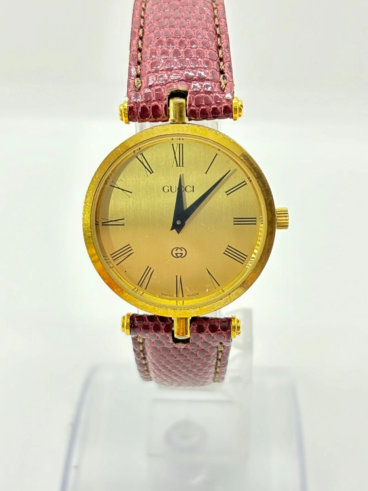 [Exc+5] Montre Homme GUCCI 2000M GOLD SHELLY LINE Quartz Occasion Fonctionne