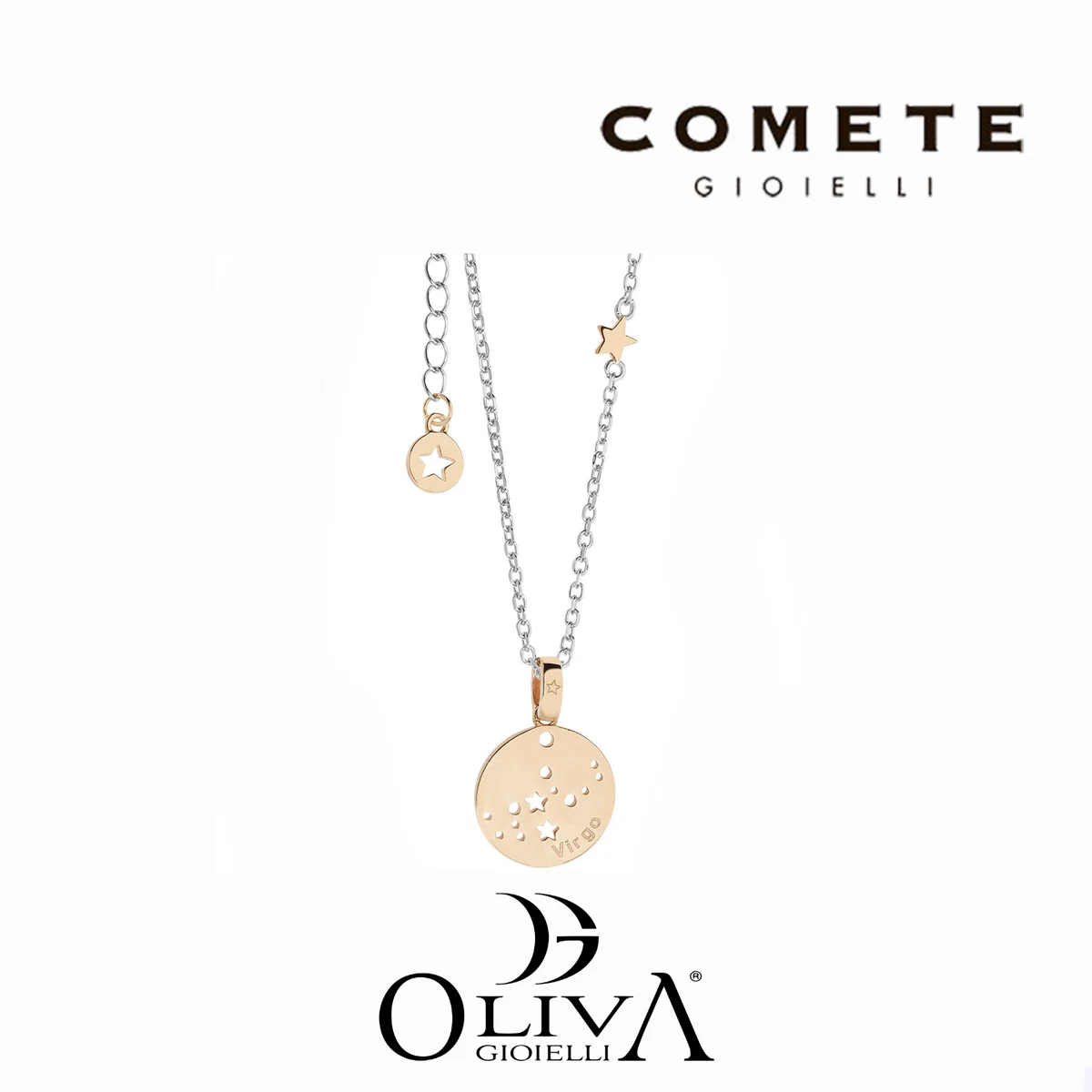 Collana con ciondolo placcato oro rosa 18 carati per donna